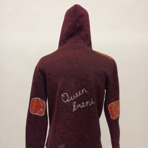African Print Hoodie (Burgundy)