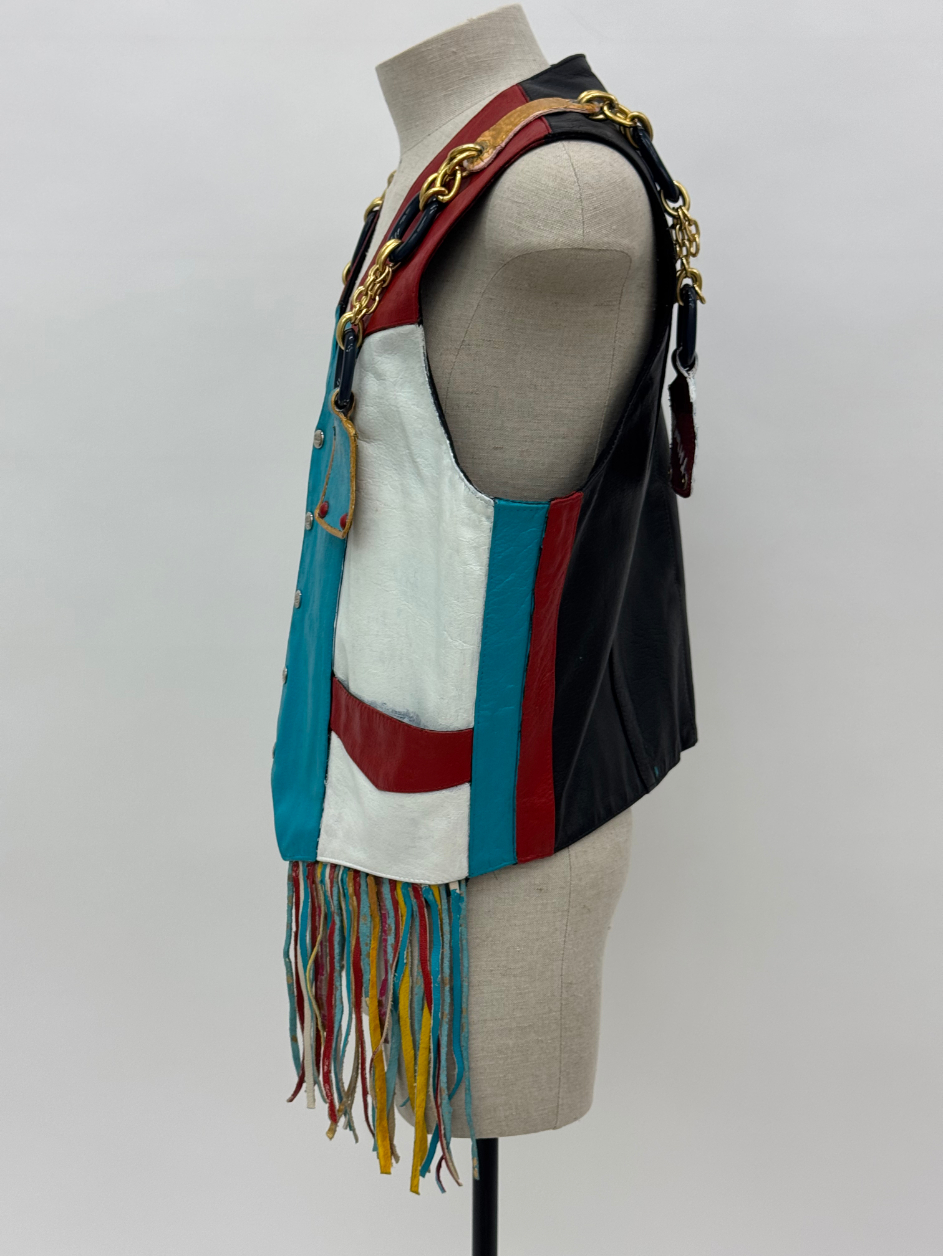Unisex Biker Leather Vest - Image 5