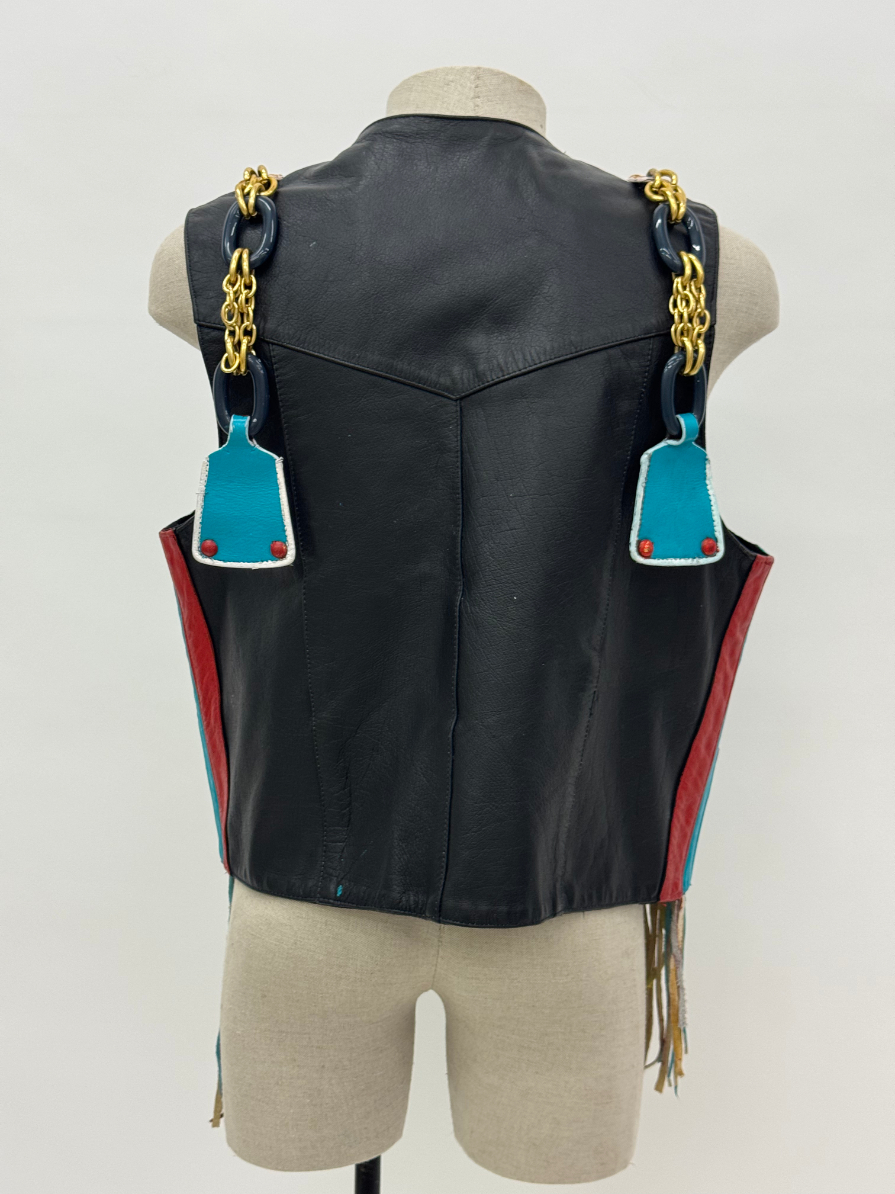 Unisex Biker Leather Vest - Image 7